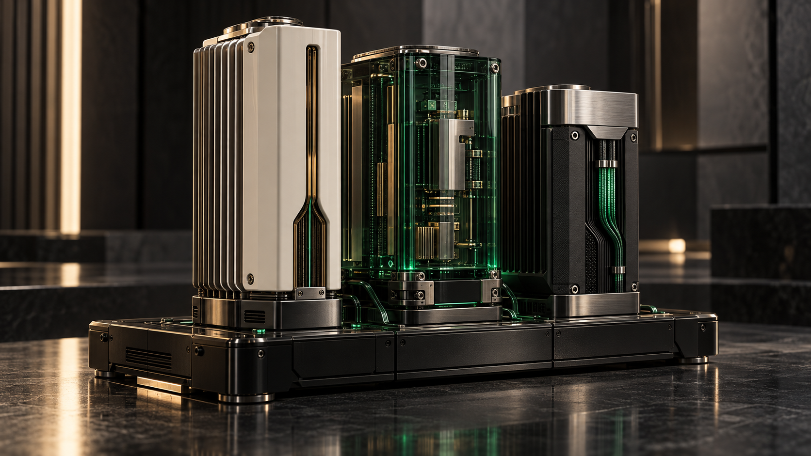 Three original TETHRION cartridge concepts with different ceramic, glass and titanium housings
